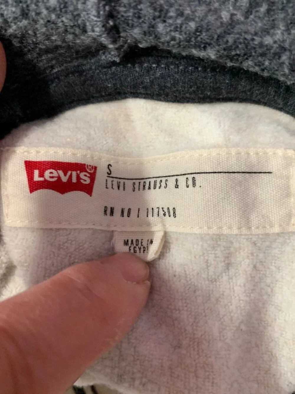 Levis Mens Small Hoodie Original Logo Graphic Raglan Sleeves Kangaroo Pocket Cot